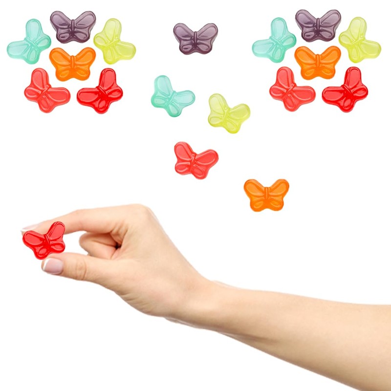 Fruidles Butterflies Mini Gummy Candy, Assorted Fruit Flavors, Allergy Friendly,