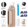 SIEROZUR 32 Glass Water Bottle with Straw and Handle Motivational