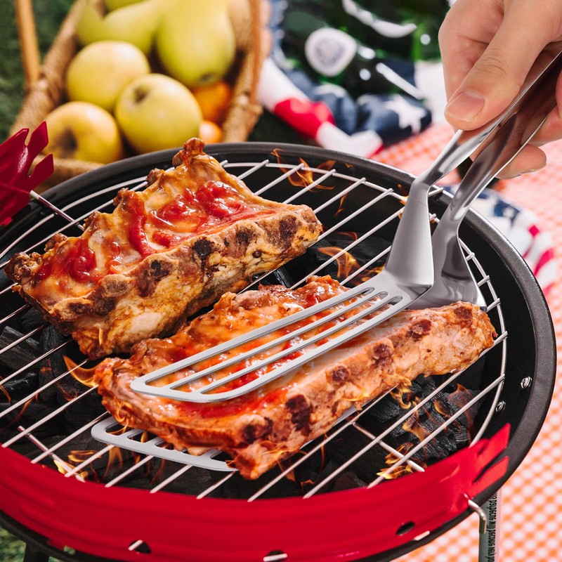 Stainless Steel Spatula Tongs for Cooking Fish Gripper Handy Pizza
