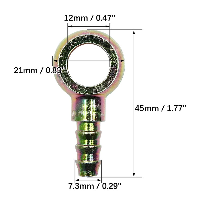 X AUTOHAUX Car 1/4" 6mm ID Hose Barb 12mm Banjo