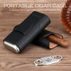 COOL KNIGHT Leather Cigar Case - Cedar Wood Lining Travel