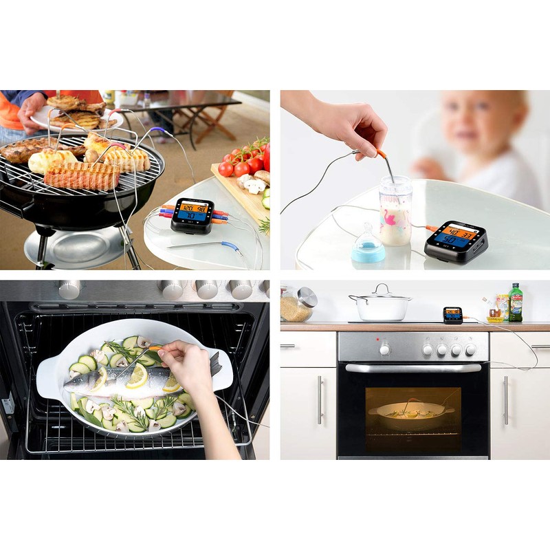 Rosenstein & Söhne Baking Thermometer: Professional BBQ Thermometer with Bluetooth