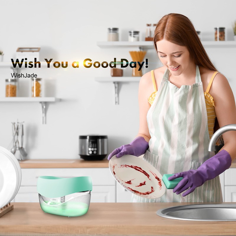 Dish Soap Dispenser with Sponge Holder for Kitchen Sink, 2
