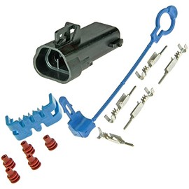 Ballenger Motorsports - Compatible with GM Delphi/Packard - Black Female O2 Sensor Connector Kit with 5 Pins (1 blocked) + TPA + CPA