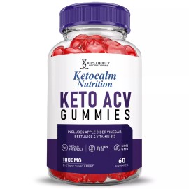 Justified Laboratories Keto Calm ACV Gummies 1000MG Apple Cider Vinegar 120 Gummys