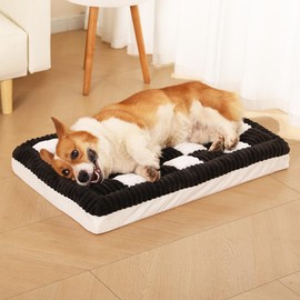 Awjcsv Orthopedic Dog Bed for Large Dog, Waterproof Bed with Egg-Crate Foam, Removable Washable Cover and Non-Slip Bottom (Black, 31.4" L x 19.6" W x 3.9" Th)
