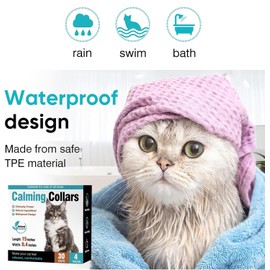 Cat Calming Collar 4 Pack, Adjustable Soother, Anxiety Relief, Stress Pheromone Collar for Cats, Comfort Cat Calm Collars, Lasts 30 Days, Grey, 15 inches (Orange)