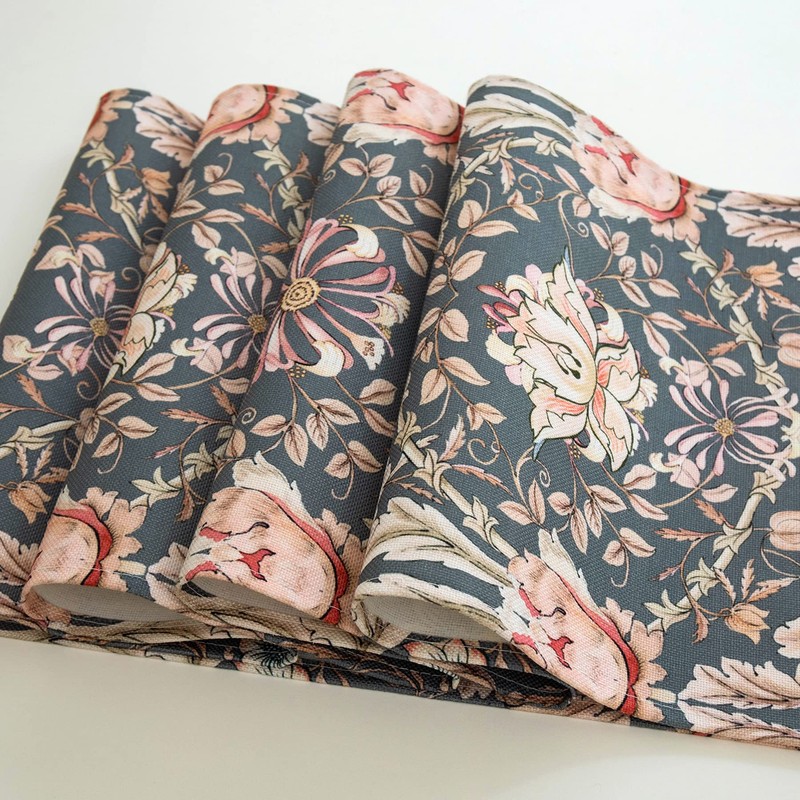 Obal William Morris Table Runner, Teal floral table runner Heat