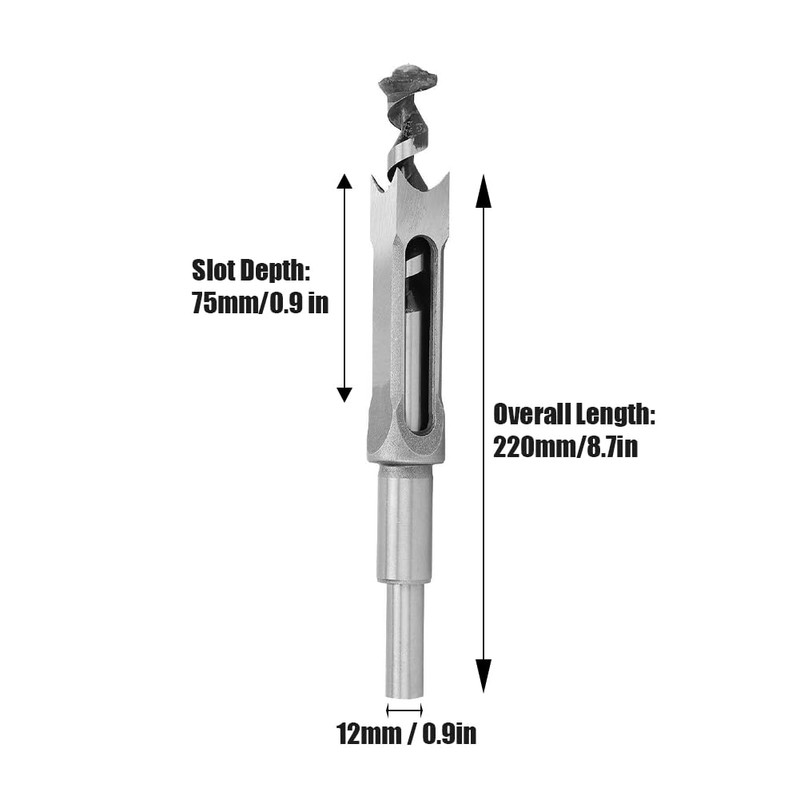 Msiud Square Drill Bit, 20mm Bearing Carbon Steel Mortising Chisel