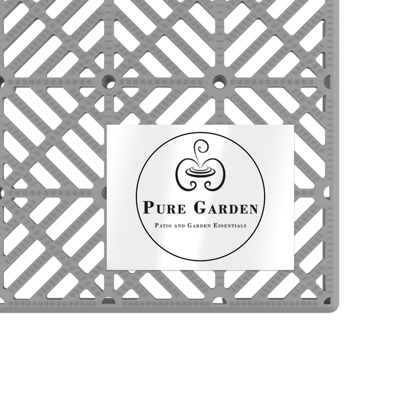 Pure Garden 50-LG1169 Gray Interlocking Patio and Deck Tiles Set