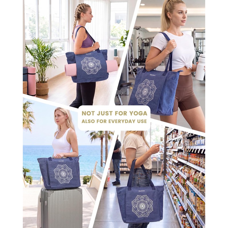 Gonex Yoga Mat Bag for Women Mat Carrier Canvas Tote