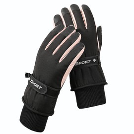 Beurlike Winter Gloves for Women Waterproof Ski Gloves Touchscreen Warm Snowboard Driving Gloves for Cold Weather（Black）