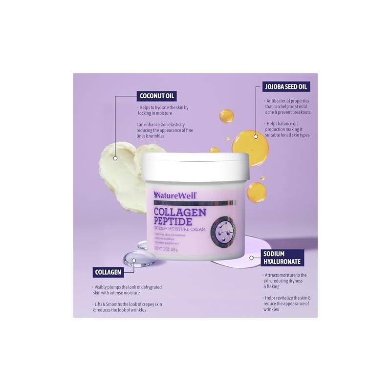 NatureWell Collagen Intense Moisturising Cream, 300ml Clinical Increases Suppleness &