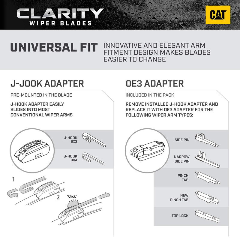 Caterpillar Clarity Premium Performance All Season Replacement Windshield Wiper Blades