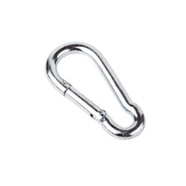 Pack of 2 DIN 5299C Carabiner Galvanised Steel 12 x 140 mm Spring Hook Spring Clasp Carabiner Clip (Pack of 2, 12 x 140 mm)