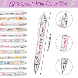 Colarr 24 Pcs Christian Bulk Gifts for Women Bible Verse Pens Bible Notebooks Christian Gifts Set Scripture Ballpoint Pens Bible Quote Notepads Religious Notebooks Gifts for Women Men (Floral)