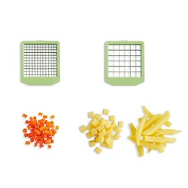 Betty Bossi Vegetable Cutter Set (32003) Vegetable Slicer Kitchen Aid Chip Cutter Kitchen Accessories Julienne Cutter Strips and Cubes Stainless Steel Plastic White Green