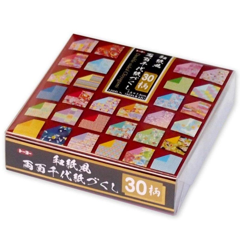 Toyo Origami Japanese Washi Paper Style, Chiyogami, Double-Sided, 7.5cm squares,