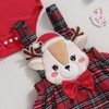 Geagodelia Christmas Outfit Baby Girl Reindeer Checked Suspender Skirt +