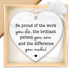 HEXMOZ Thank You Gifts - Appreciation Gifts, Boss Day Gifts for Men, Him, Women, Coworker, Boss Male, Retirement, Farewell, Leaving, Going Away Ideas - Be Proud of The Work You Do Ceramic Ornament