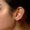 14k Rose Gold Over Sterling Silver Simulated Emerald & Cubic