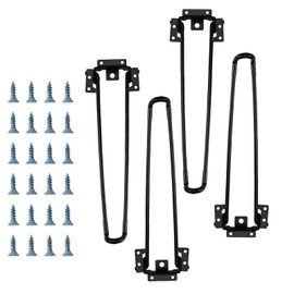 ANTEISI Table Legs，20.4inch Hairpin Table Legs, Folding Hairpin Legs,DIY for Coffee Tables, Computer desks, Writing desks（4PCS） Containing Screw