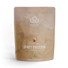 edubily nutrition® Whey Protein Konzentrat - Sehr gut lösliches Protein Pulver aus zertifizierter Bio Milch - Ohne Zucker (750 g, Iced Latte)