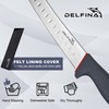 DELFINA Curved Breaking Knife 10 inch W/Sheath & SoftGrip Handle,