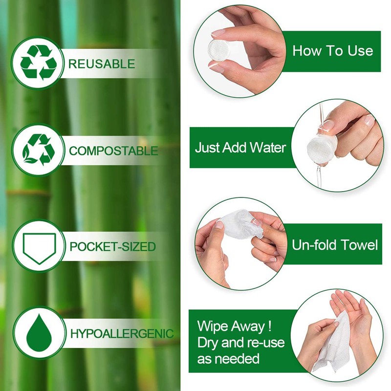 Compressed Wipes, Towels, or Compact Toilet Paper Tablets,for Travel, Home,