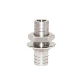 Beduan 1/2" Hose Barb Thru-Bulk Bulkhead Straight Hex Union Stainless Steel Fitting(Pack of 2)