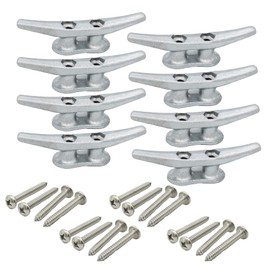 Tacos de muelle de barco de 4 pulgadas, tacos galvanizados en caliente, tacos de cuerda, tacos de línea de anclaje, tacos de barco con herrajes ideales para muelles de barco, cubiertas, muelles para atar barcos, decoración marina (paquete de 8)