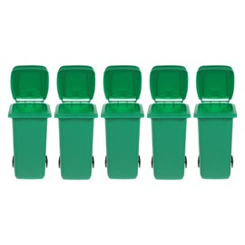 EXCEART 5pcs Mini Curbside Garbage Cans Desk Trash Can Trash Bins Pen Holder Desk Organizer Garbage Bin Recycle Can Mini Waste Basket with Lid Small Pencil Cup Desktop Organizer