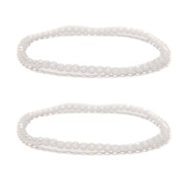 Land Long 2 Pcs/Set 4mm Trendy Natural Real Clear Quartz Healing Crystal Bracelet, Faceted Round Stretch Beaded Bracelets for Women Men