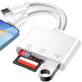 3 in 1 SD Card Reader for Phone 15 14, SD Card Reader for Phone SD Card Reader, Camera Card Reader Adapter SD Card Adapter for Phone Memory Card Reader Card Adapter for Phone