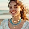 RadiVibe Boho Layered Starfish Necklaces for Women Puka Shell Necklaces