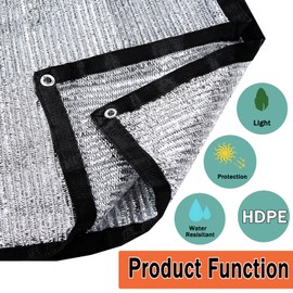 Soclear Aluminet Shade Cloth Fabric Sun Block Sun Reflect Pet Shade - 6.5 ft x 10 ft