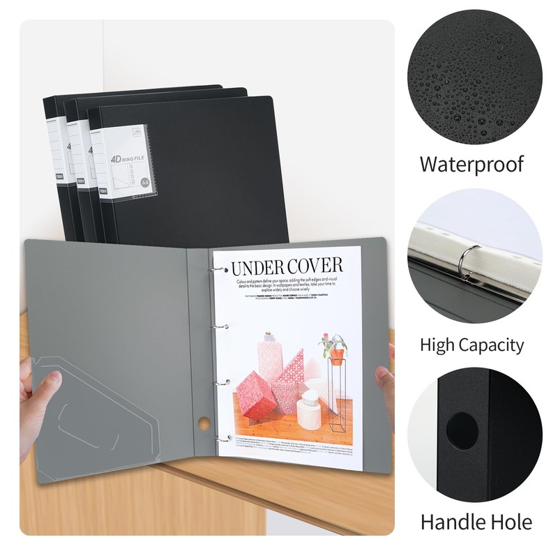 4 Ring Binders 0.8 Inch D Ring,4 Pack D Ring