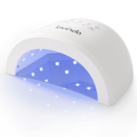 Lavinda UV LED Nail Lamp for Gel Polish, Glow Lite 48W UV Light for Nails Professional Nail Dryer Fast Curing Lamp with 4 Timers, Smart Sensor, Detachable Base for Hands & Feet Home Salon DIY Manicure