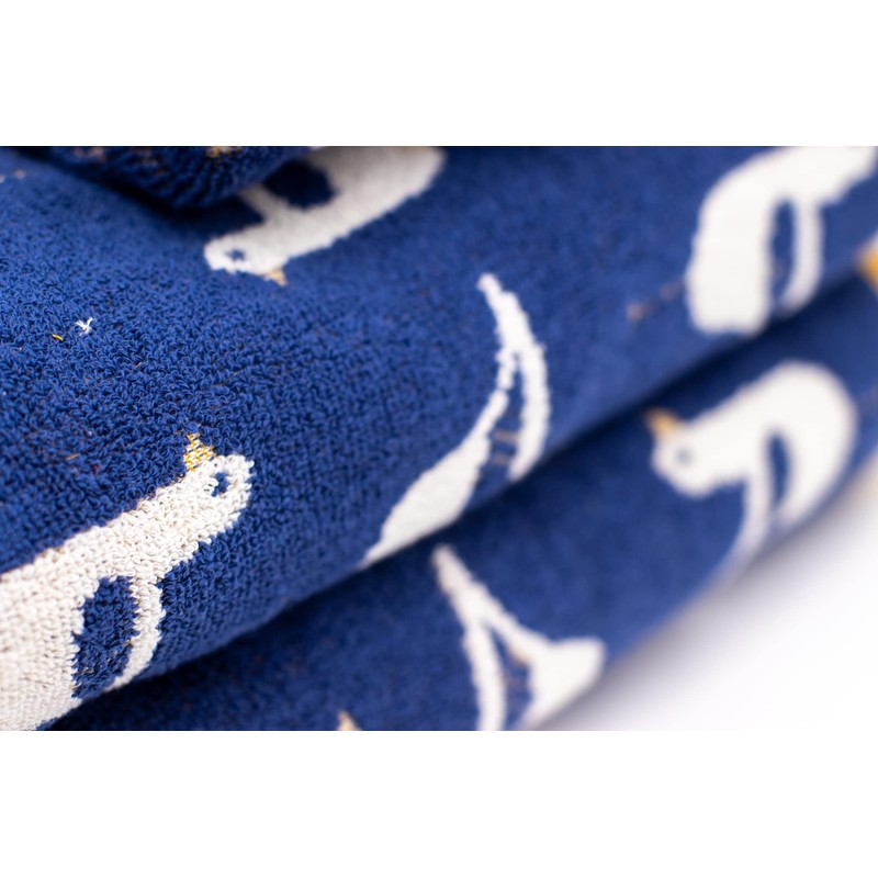 Lex's Linens Birds & Seagull Jacquard Blue Towel (1, Bath