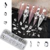 YFFSFDC Nail Parts, Rhinestones, Nail Art Parts, 3D, Large Capacity