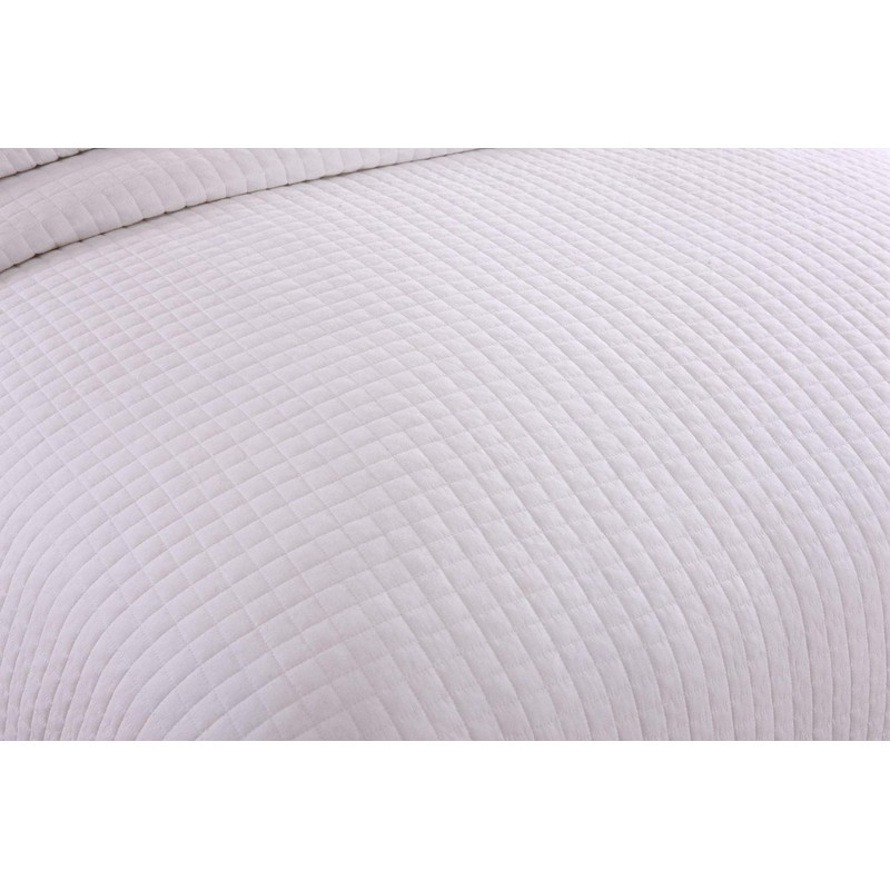 MarCielo 3 Piece 100% White Cotton Quilt Set Lightweight Bedspread