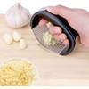 Garlic Press Rocker, Stainless Steel Garlic Mincer Tool, Easy-Squeeze Garlic