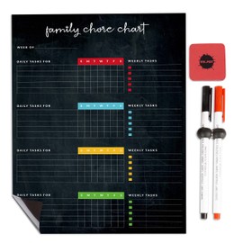 Inkdotpot Magnetic Whiteboard Family Chore Chart Chore Chart for Refrigerator - Dry Erase Behavior Chart for Kids Responsibility Chart with 2 Fine Tip Marker & Eraser