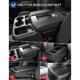 JOYTUTUS Center Console Cover Compatible with 2019-2025 2026 Silverado Sierra Jump Seat, Leather Arm Rest Armrest Cover for Car, Durable Middle Console Cover Replacement for Trucks