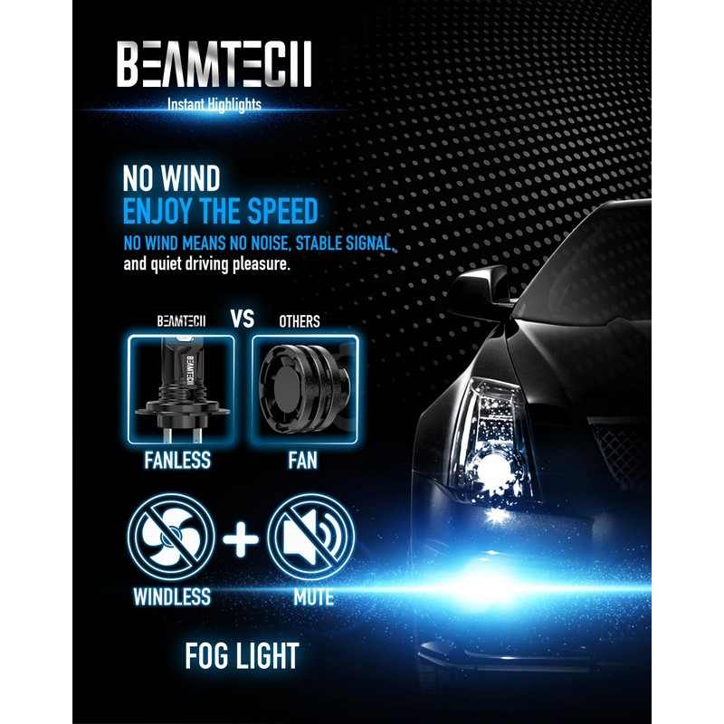 BEAMTECH H7 Fog Bulb, Fog Light Pack of 2 Fog