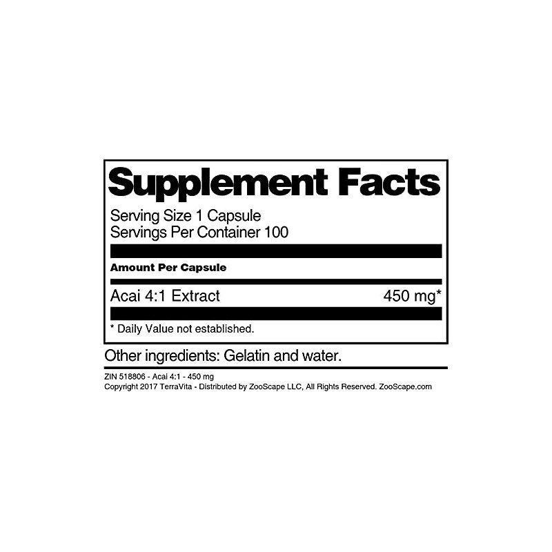 Acai 4:1-450 mg (100 Capsules, ZIN: 518806) - 3 Pack