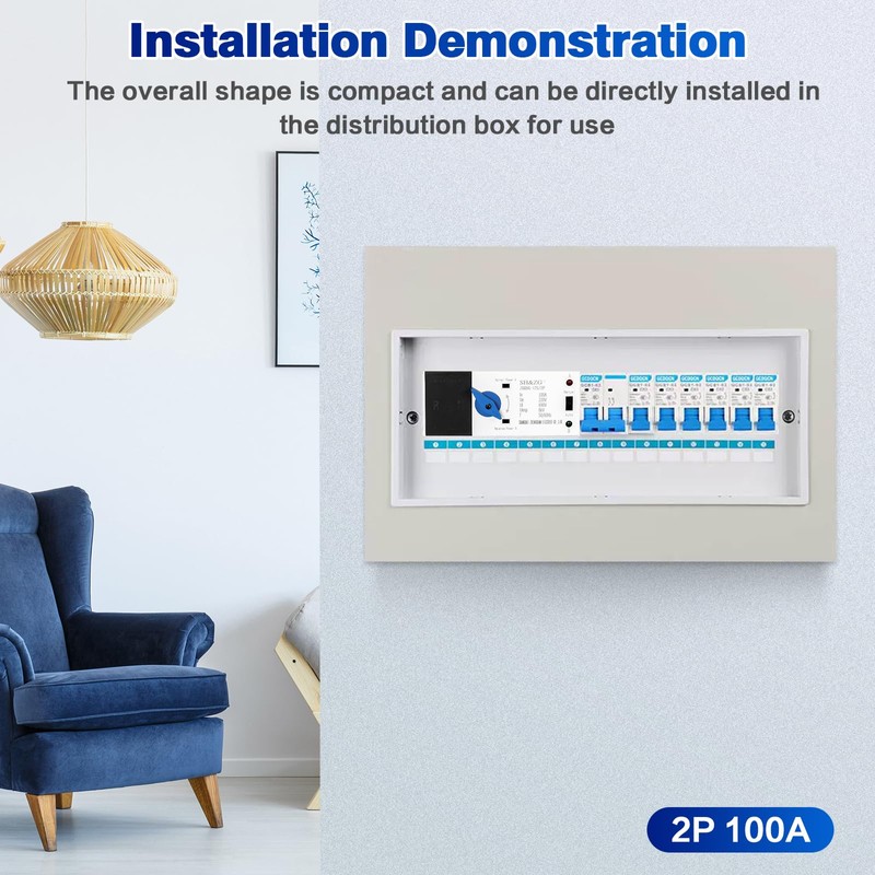 DEWIN Transfer Switch, Automatic Transfer Switch 2P 100A 230V AC