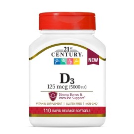 21st Century D3 125 mcg (5000 IU) Rapid Release Softgels 110 EA