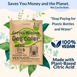 Nespresso Compatible Vertuo Cleaning & Descaling Kit – 12 Month Supply - Includes 4 Descaling Powder Solution, 12 Cleaning Tablets, 1 Reusable Pod, Eco-Friendly Vertuoline Maintenance Kit