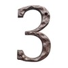 Cast Iron House Numbers-5 Inch Rustic Address Number- Solid & Heavy Duty/ Easy Install with Matching Screws-Number 3